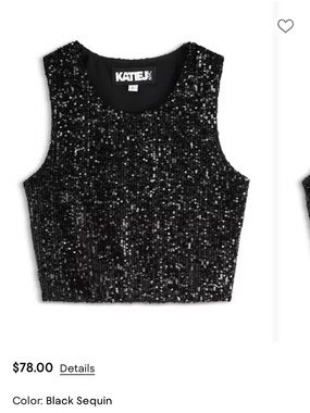 Katiej nyc Girls' Miley Cropped Sequined Top size L girls
